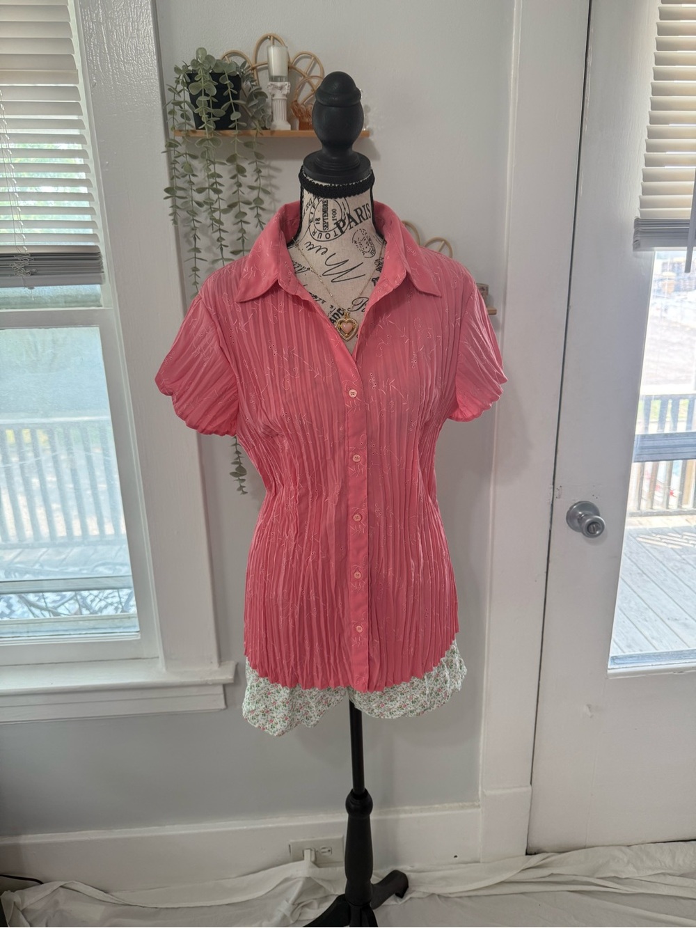 East 5th Coral Pink Short-Sleeve Button-Down Shirt